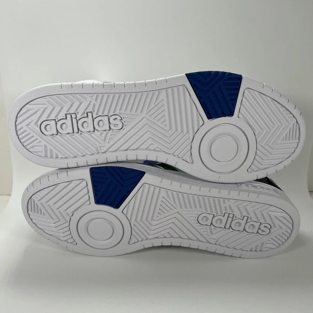 NEW adidas Men's 11.5 Hoops 3.0 Mid Basketball Shoe White/Green/Team Royal Blue - Picture 16 of 16